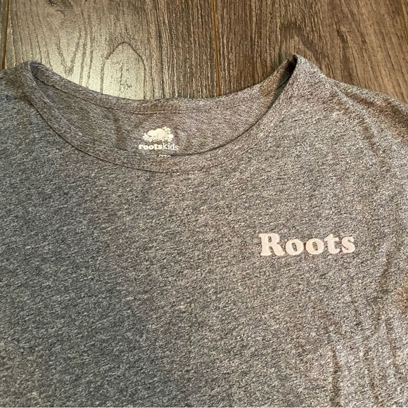 Roots long sleeve shirt grey cotton ruffles - Picture 2 of 5